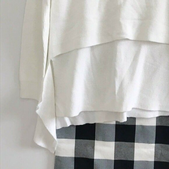 Tahari ASL Long-Sleeve Ribbed Asymmetric White Sweater,, Size M - Picture 6 of 8